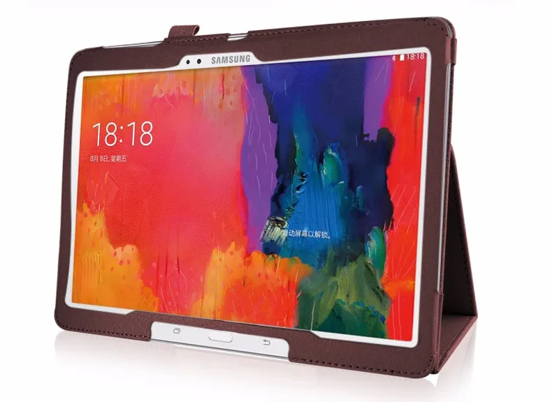 Для samsung Galaxy Note Edition 10,1 P600 P605 планшет из искусственной кожи чехол для samsung Tab Pro 10,1 T520 T521 T525 чехол+ ручка - Цвет: Коричневый