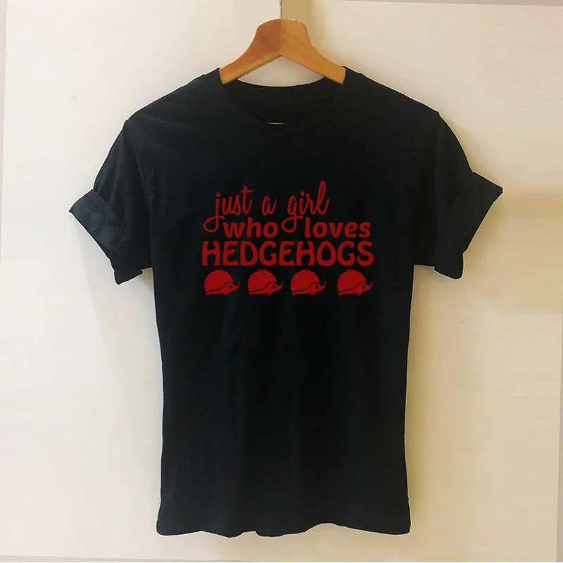Просто девушка, которая любит Hedgehogs Lover Harajuku футболка забавная Teeshirt женская одежда повседневные топы с короткими рукавами футболки