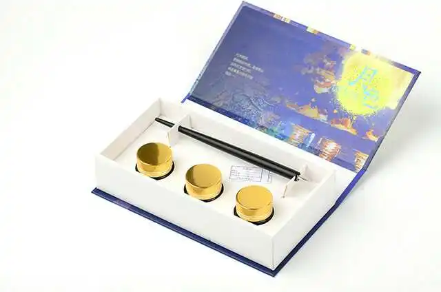 Страусиная sun moon star morn подарочная коробка ручка 1 dip с 3 цветными