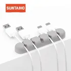 Suntaiho устройство для сматывания шнура питания разъем держатель Органайзер силиконовый кабель для организации рабочего стола провода устройства хранения стол скрепленная проволокой наушники
