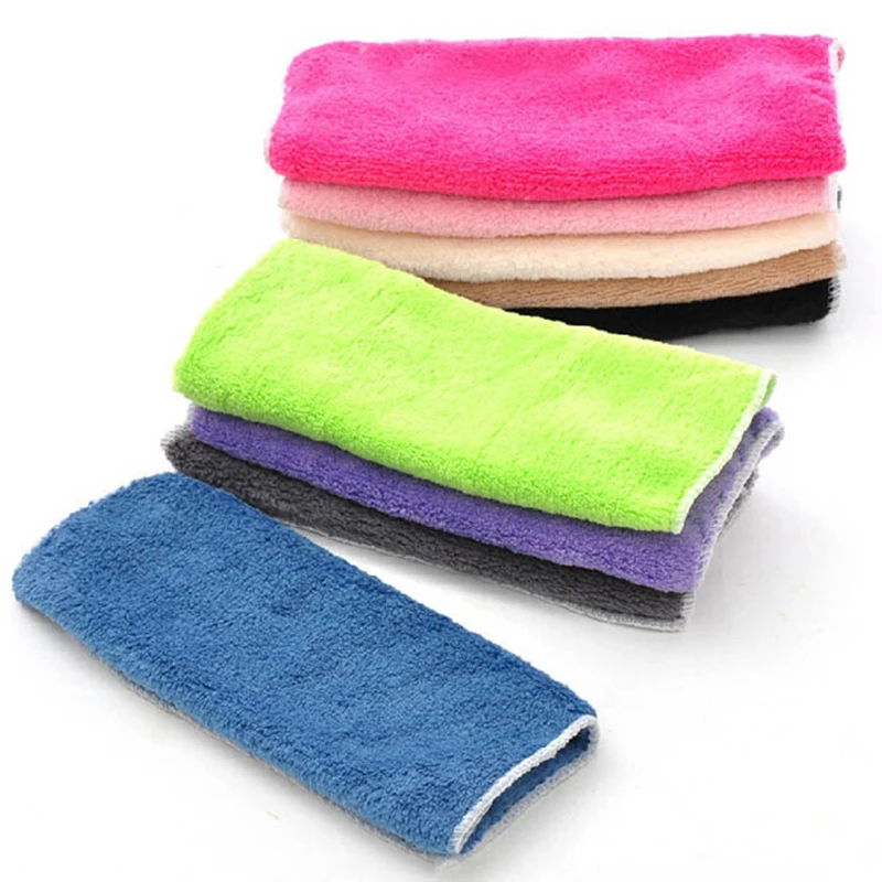 Random Color 1pcs 1/5 шт домашнее кухонное впитывающее полотенце толще Двухслойное полотенце из микрофибры для мытья посуды - Цвет: Random Color 1pcs