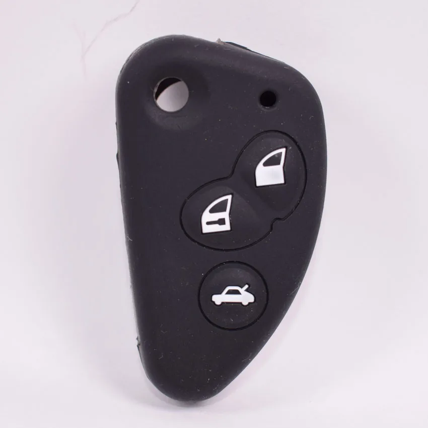 

Silicone Car Remote Key FOB Cover Case Shell Bag For Alfa Romeo 147 156 166 GT JTD TS 3 Buttons flip folding key 4 Colors