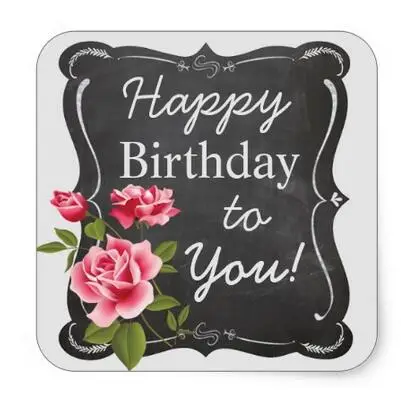 

1.5inch Vintage Rose Chalkboard Birthday Stickers