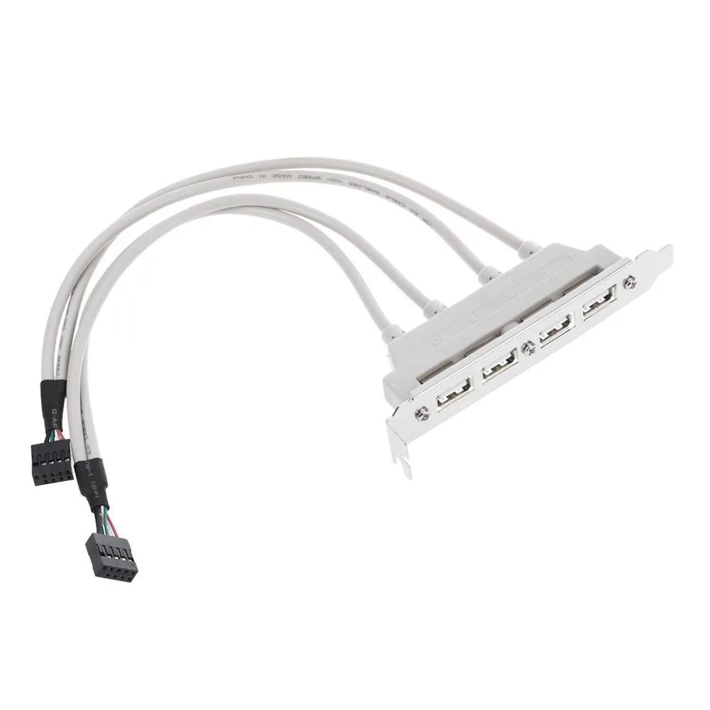 Новый USB 2 0 4 портовый кронштейн для задней панели pci на двойной 9 контактный кабель