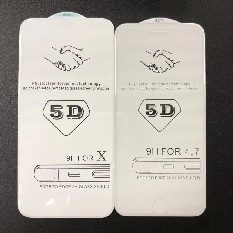 5D закаленное стекло для Apple iPhone X XS XR 6s 7 8 plus прозрачная Защита экрана MAX защитная