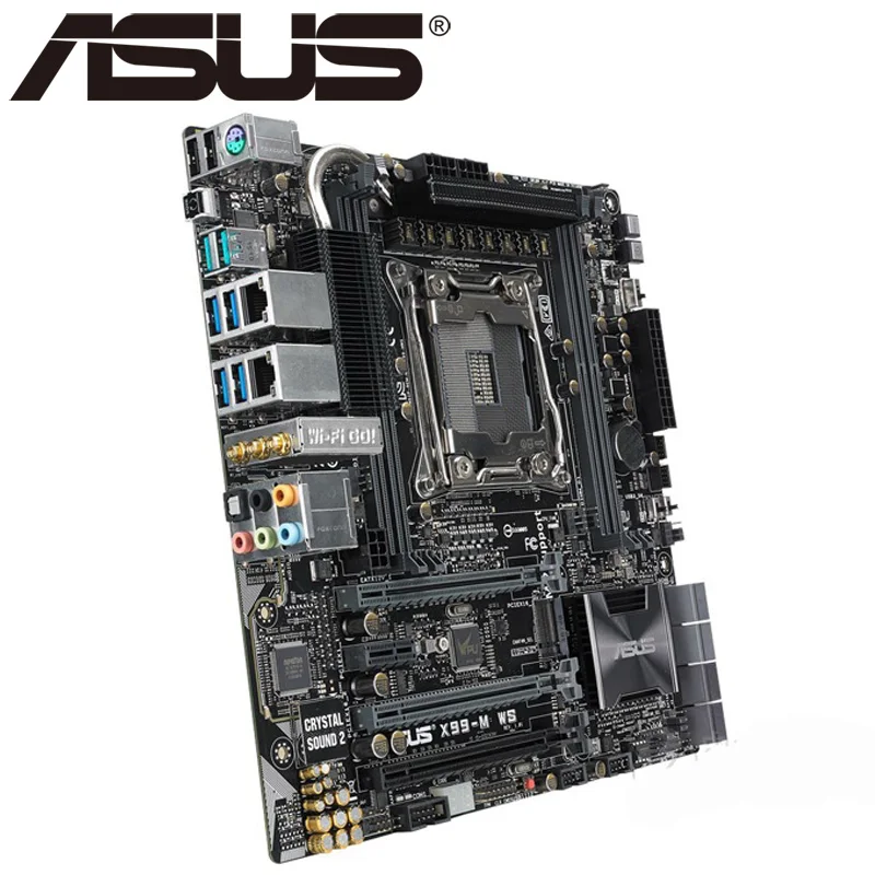 Asus X99-M WS настольная материнская плата X99 Socket LGA 2011-V3 i7 X DDR4 128G ATX UEFI биос оригинальная б/у материнская плата в продаже