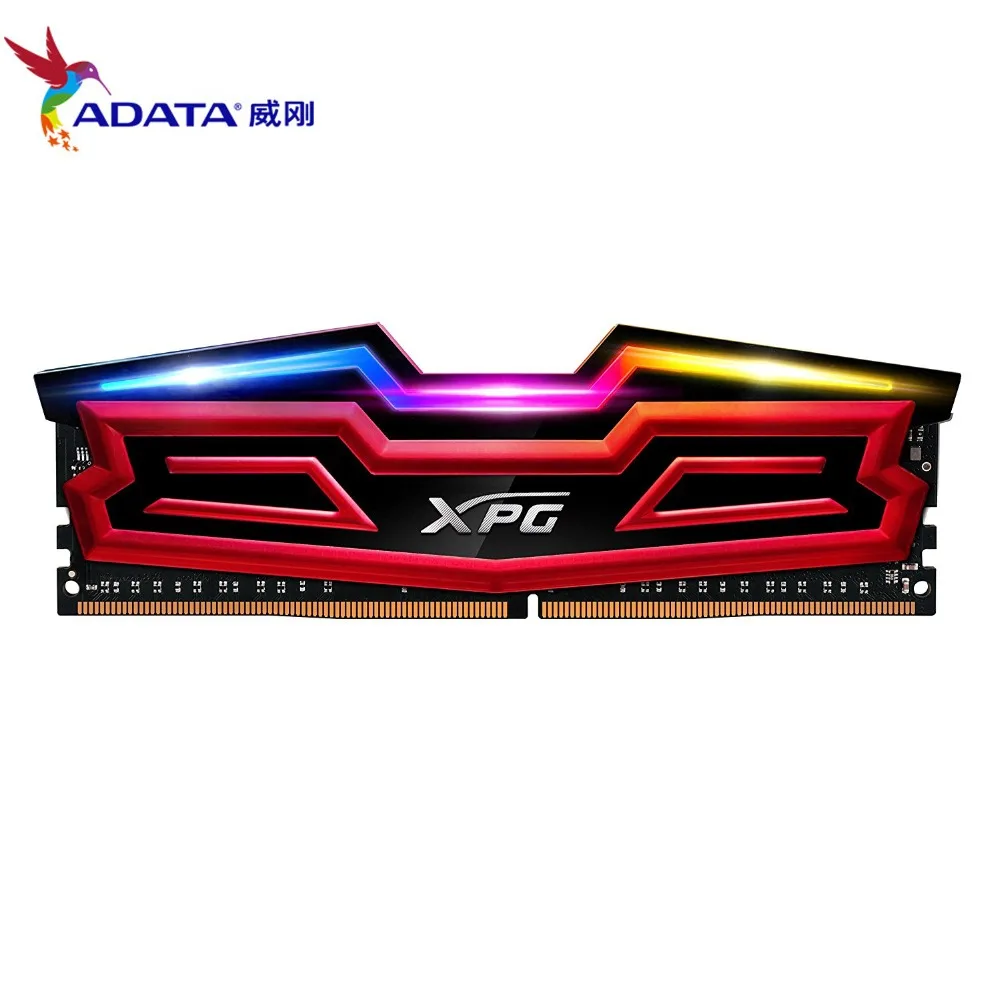 AData XPG Spectrix D40 RGB 3000MHz 16GB (2x8GB) 288-Pin PC4-19200 Desktop U-DIMM Memory Dual Retail Kit Multi-Colored on - AData XPG Spectrix D40 RGB 3000MHz 16GB (2x8GB) 288-контактная память PC4-19200 для настольных компьютеров U-DIMM Dual Retail Kit, м
