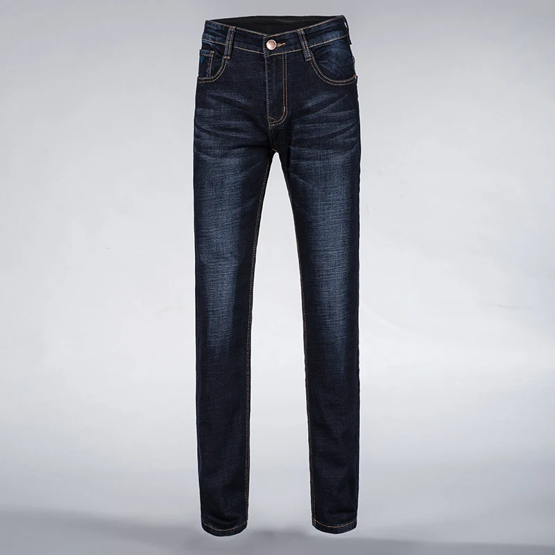 Прямые Классические хлопковые джинсовые брюки средней длины 2019 облегающие