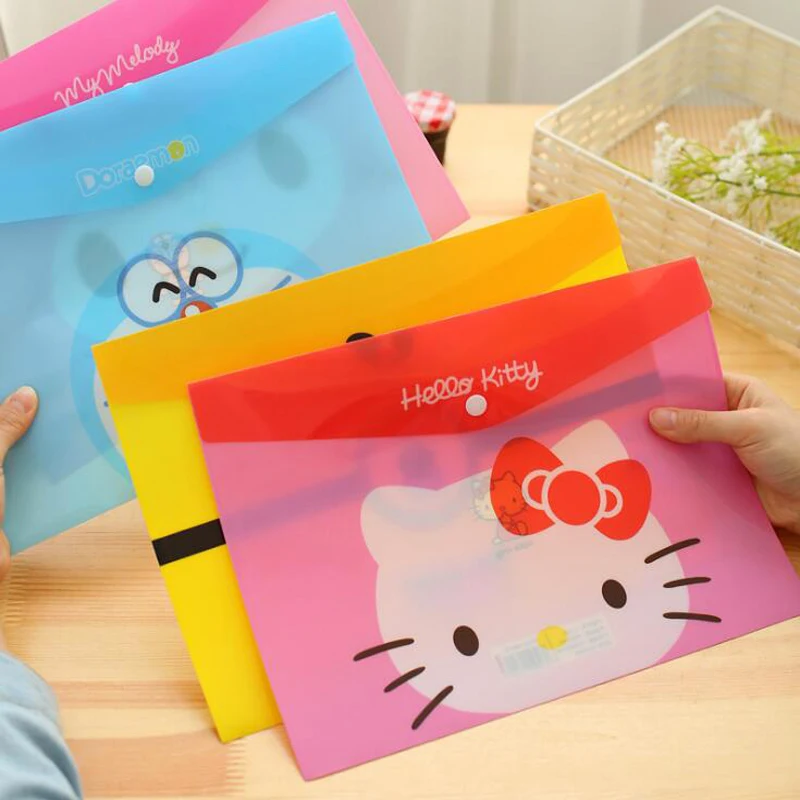 Корейская креативная мультяшная сумка Hello Kitty A4 для файлов милая Doraemon офисной школы хранения