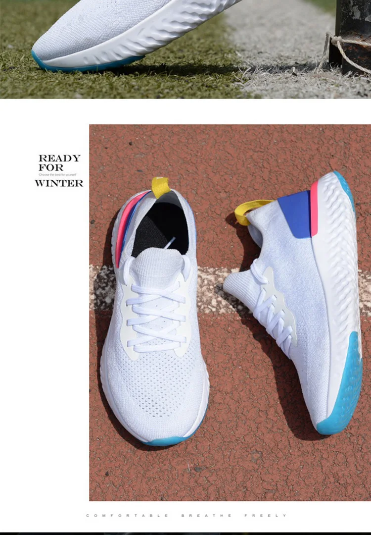 Мужские кроссовки; женская обувь Epic React; спортивная обувь Flyknit; дышащая сетка; пара ботинок; женская обувь для бега