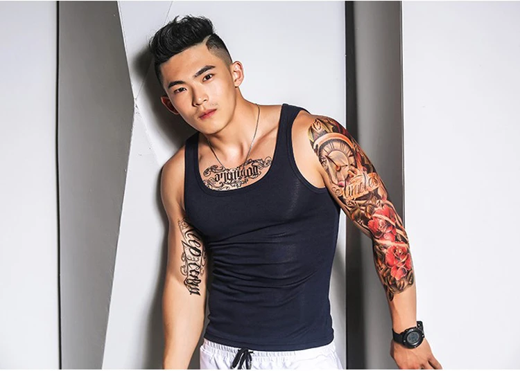 Новый мужской топ из чистого хлопка с бретелькой через шею для занятий спортом и