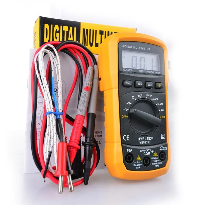 Hyelec MS8233E 2000 графы Autorange AC / DC напряжение ток температуры цифровой мультиметр