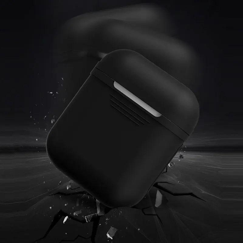 Мягкий силиконовый чехол для Airpods наушники защитный кожаный противоударный Apple Air