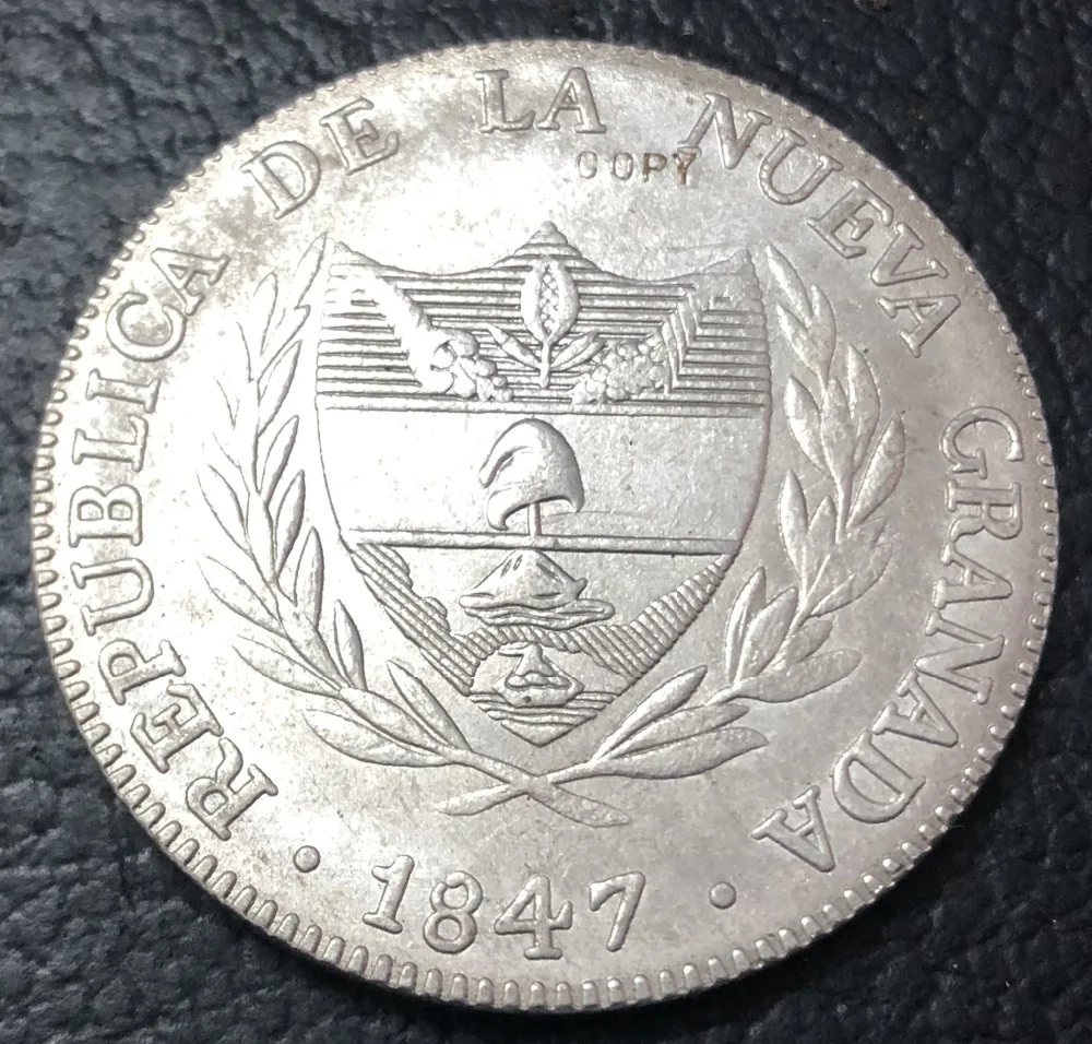 1847 имитация монеты с серебряным покрытием в виде колонии 8 Reales