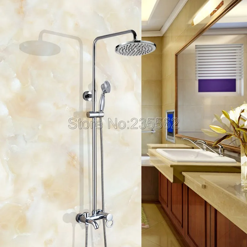 

Современный настенный хромированный латунный дождевой смеситель для ванной комнаты, набор для Дождевого душа с одной ручкой, смеситель для...