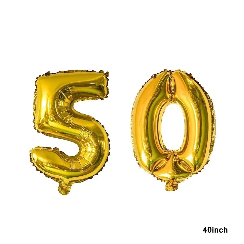 50-40inch Горячее предложение! Распродажа! 18/30/40/50/60 лет DIY спиральный орнамент на день рождения воздушный шар "Конфетти" на день рождения Balons юбилейные праздничные украшения - Цвет: 50-40inch