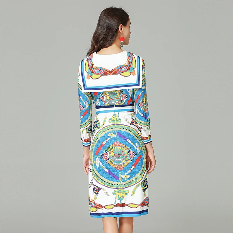 2018 осенние модные тонкие комплекты с принтом женские высококачественные рубашки