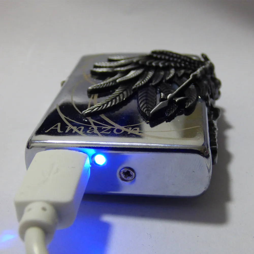 USB дуга перезаряжаемая беспламенная электрическая ветрозащитная металлическая форма креативная курительная зажигалка