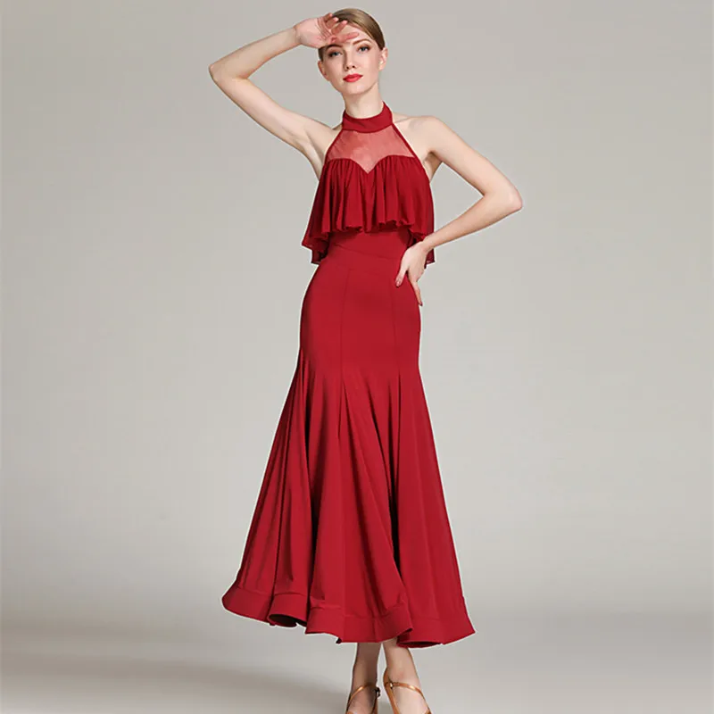 Бальное платье без рукавов с кисточками для фламенко Одежда танцев бальных