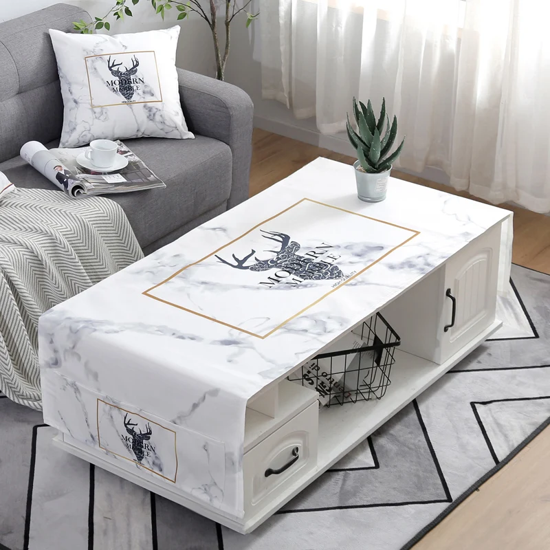 Dreamworld New Coming Cotton Linen Rectangular Table Cloth Printed TV Cabinet Coffee Cover Towel Dust-proof Tablecloth | Дом и сад