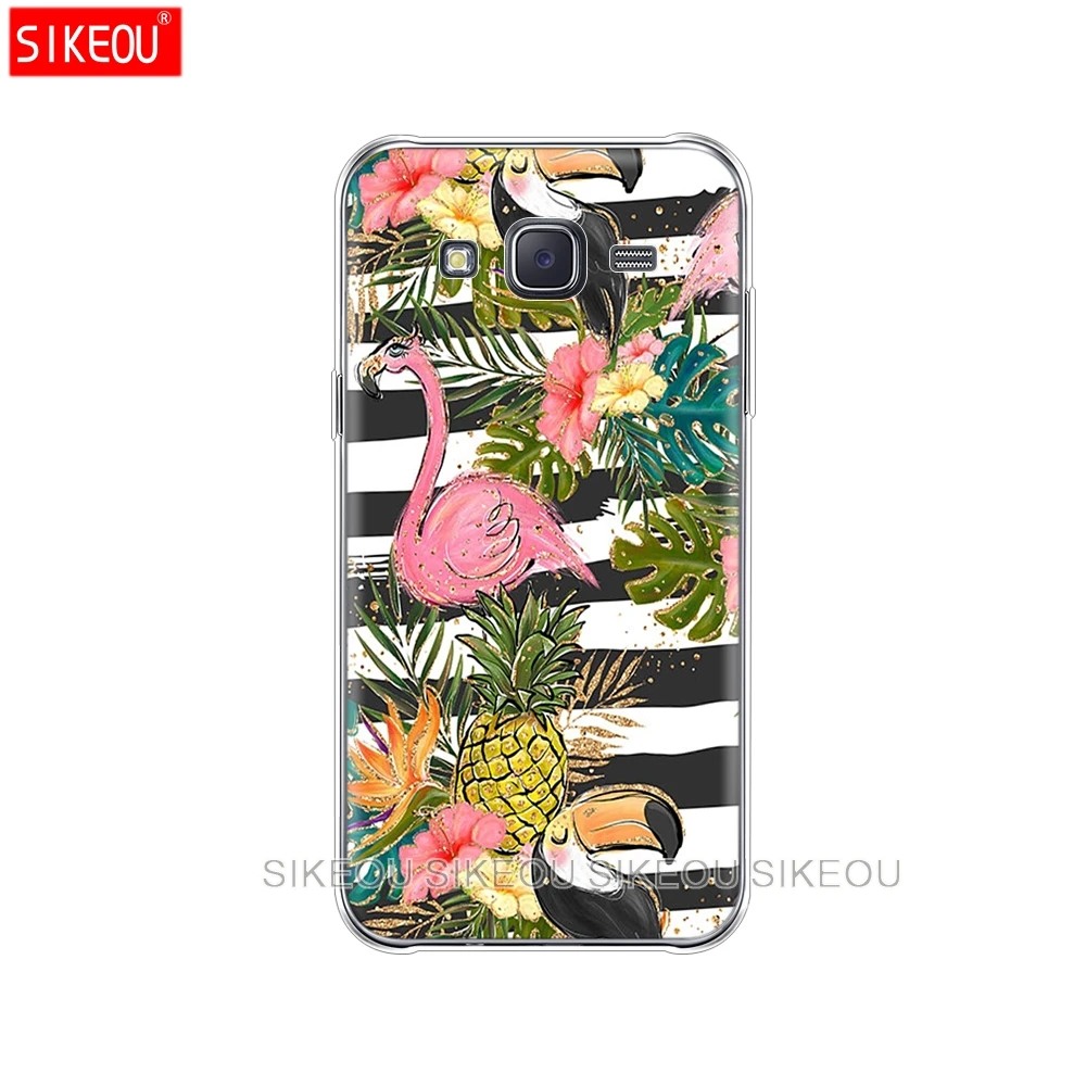 Силиконовый чехол для телефона Samsung Galaxy J1 J2 J3 J5 J7 MINI 2016 2015 prime Summer Flamingos Love |
