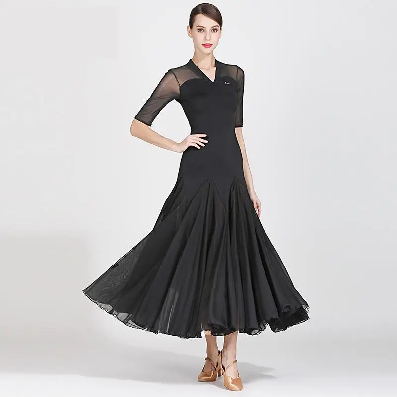 Женский танцевальный костюм с Красной сеткой танцевальное платье для танго