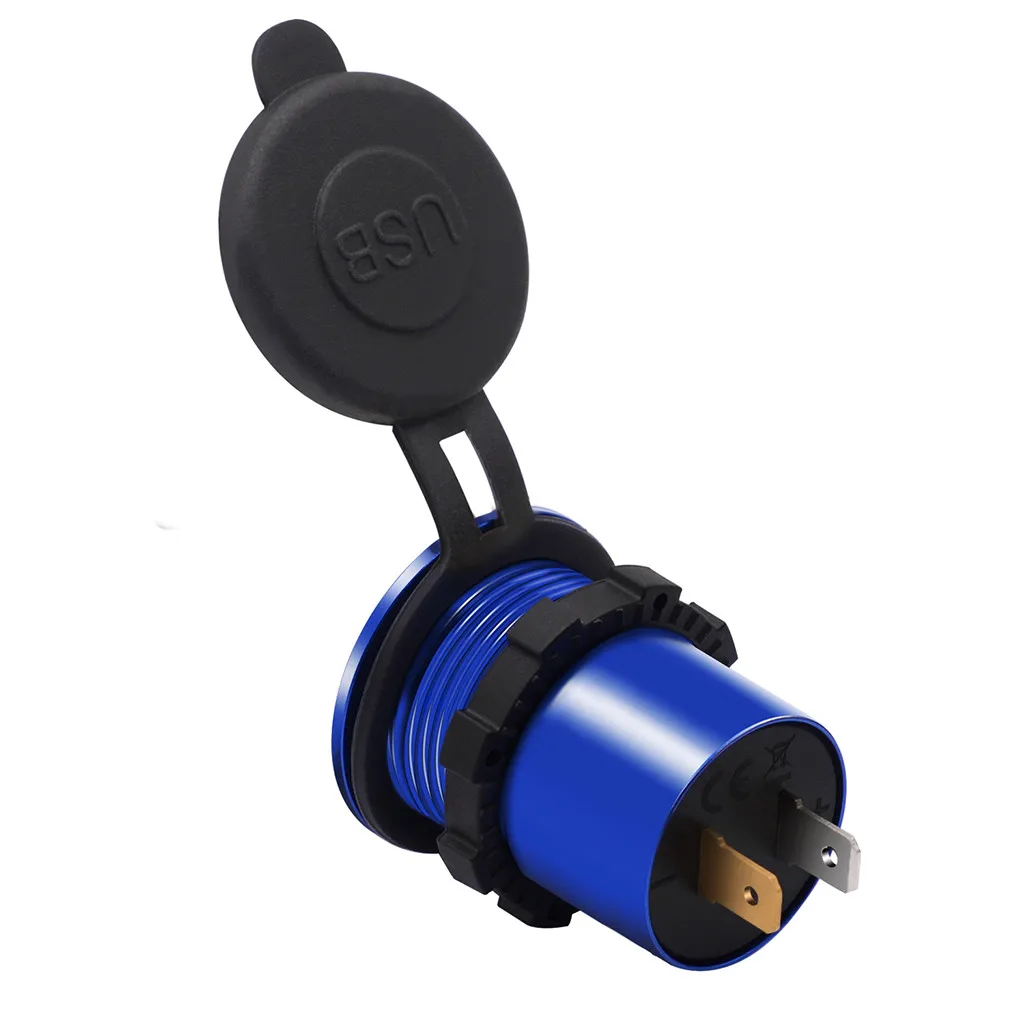 QC 3.0 Dual USB Charger Socket Voltmeter Quick Charge 3.0 Wire Waterproof for Car Motorcycle Mobile Phone Charger Fast QC#Y8