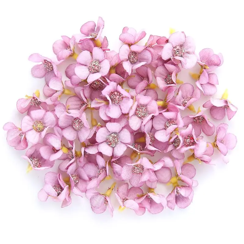 50Pcs 2cm Multicolor Daisy Flower Heads Mini Silk Artificial Flowers for Wreath Scrapbooking Home Wedding Decoration Random | Дом и сад