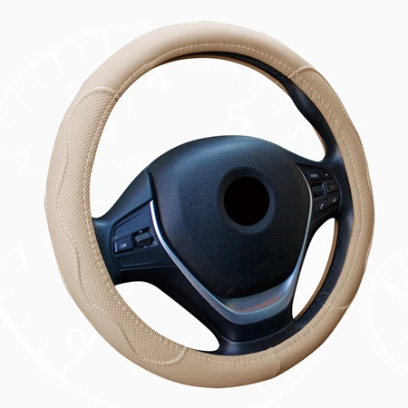 Beige Чехол рулевого колеса автомобиля высокого из искусственной кожи для Ford Kuga 2008-2009 2010 2011 Focus 2 2005-2009 2010 2011 C-MAX 2007 2008-2010 - Название цвета: Beige