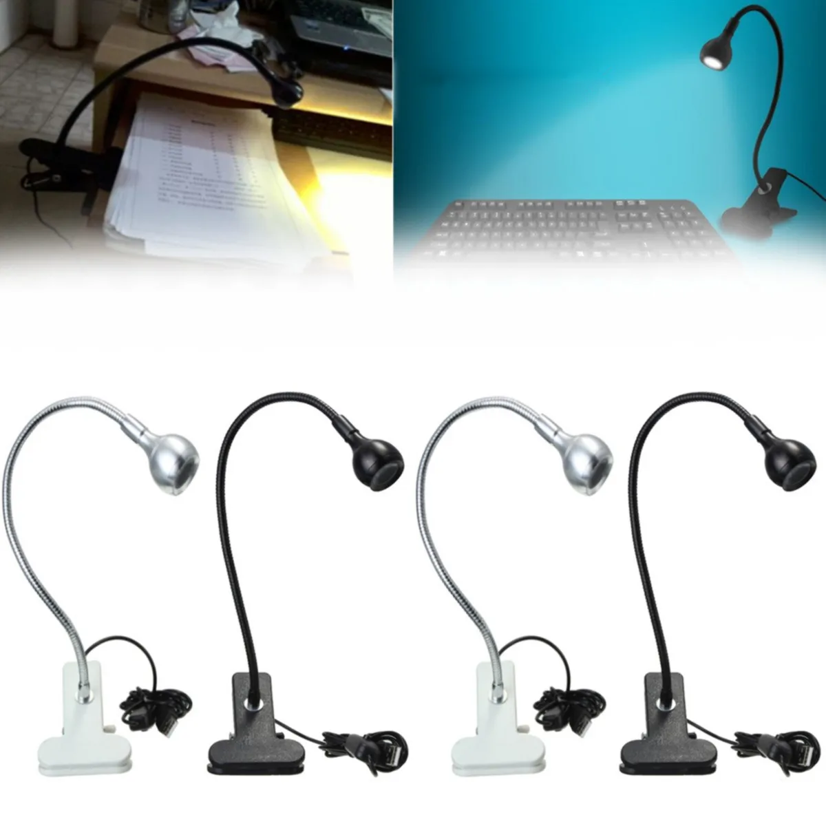 Изящный мини USB зажим гибкий светодиодный светильник для чтения с зажимом рядом