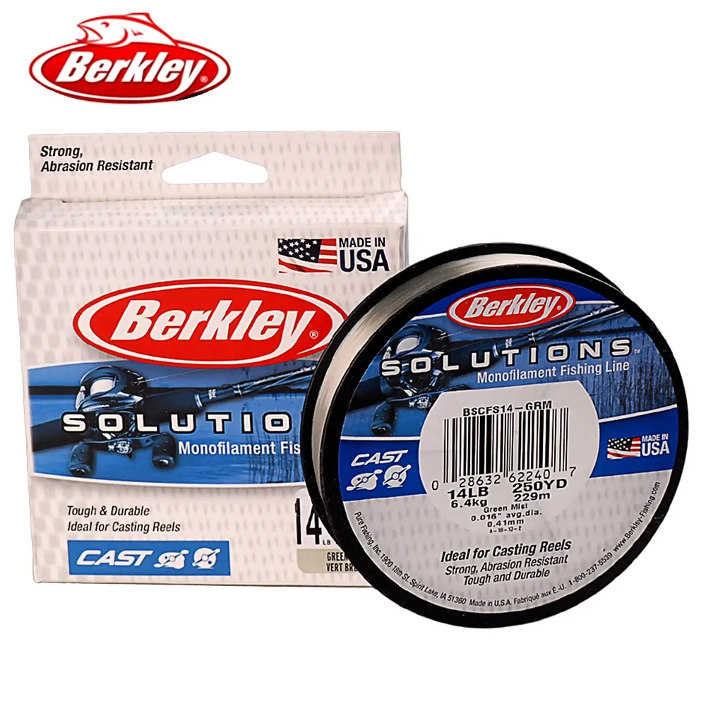 Оригинальная прочная нейлоновая рыболовная леска Berkley Solutions 250yd/229m для