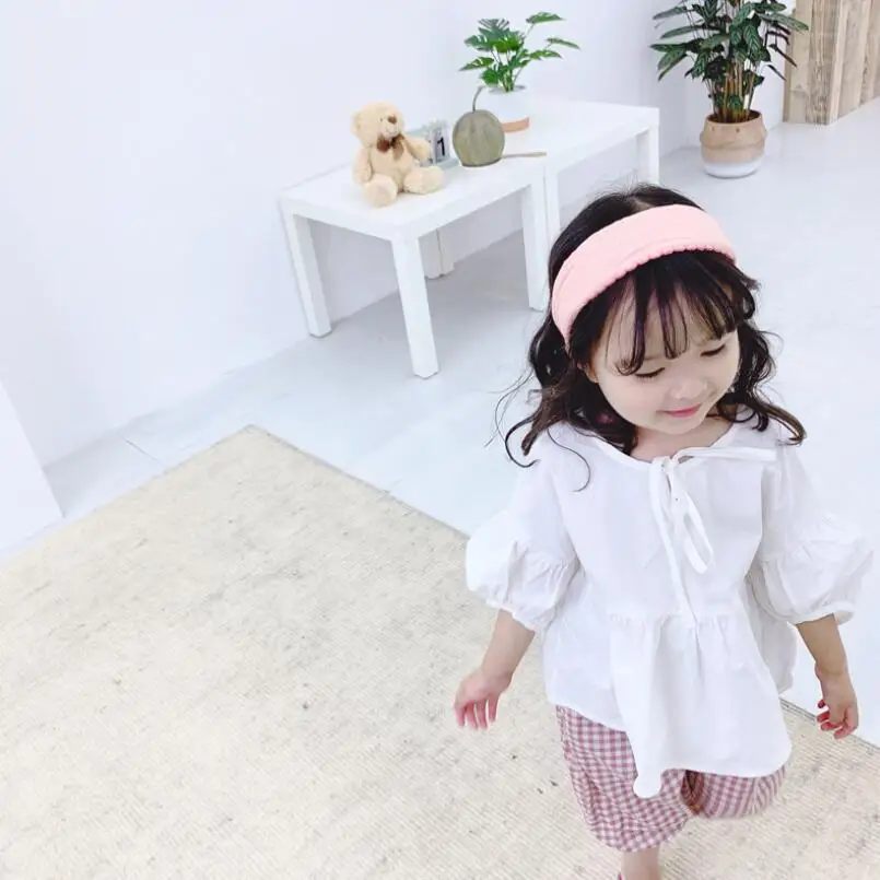 2019 летняя хлопковая школьная блузка с коротким рукавом для девочек топ белая