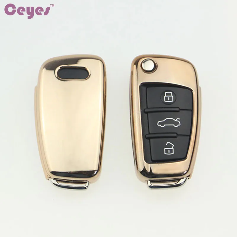 Ceyes Car Key Styling Cover Soft TPU Fob Case For Audi C6 A7 A8 R8 A1 A3 A4 A5 Q7 A6 C5 Cars Holder Shell Auto Protection | Автомобили и