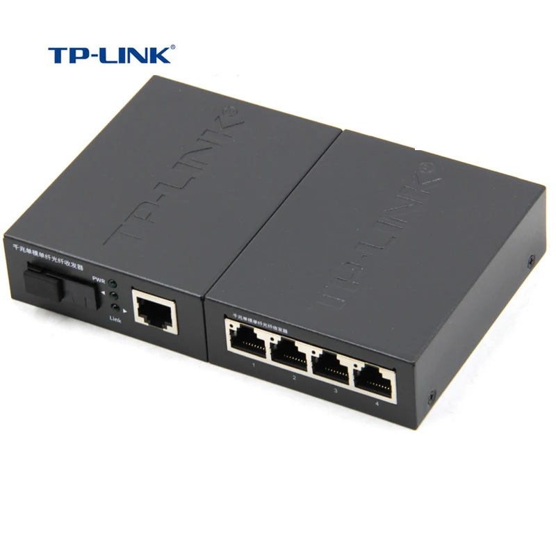 TP Link Гигабитный оптический волоконный медиа конвертер 4FE 1SC трансивер один SM 3 км