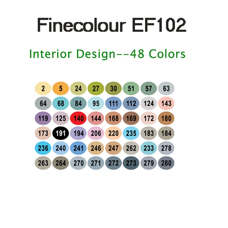 ef102 (interior 48s) Finecolour двухсторонняя кисть ручка художественные маркеры профессиональные для искусства эскиз архитектура раскраски книги живопись манга и дизайн - Цвет: ef102 (interior 48s)
