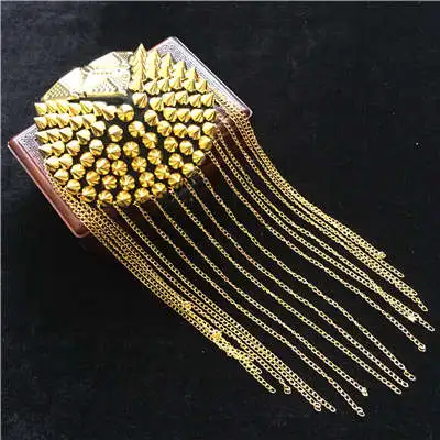 T C price for 2 pcs Ручная работа A99 epaulette ювелирные изделия кисточкой большое плечо брошь погоны/погоны Шипы/escapulario Блейзер аксессуары/булавка - Цвет: T C price for 2 pcs