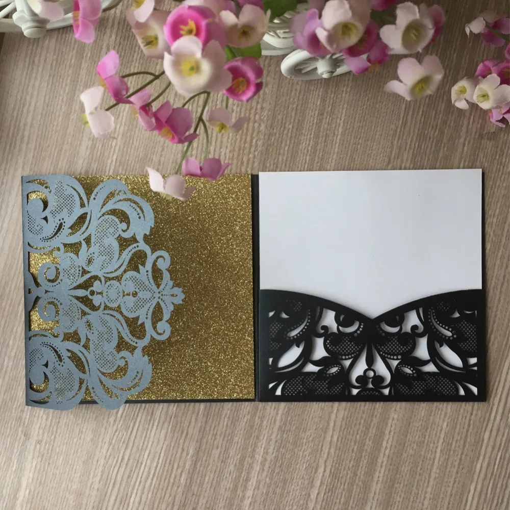 50 шт. лазерная резка тонкий резной узор Initations карт событий и вечерние Supplie