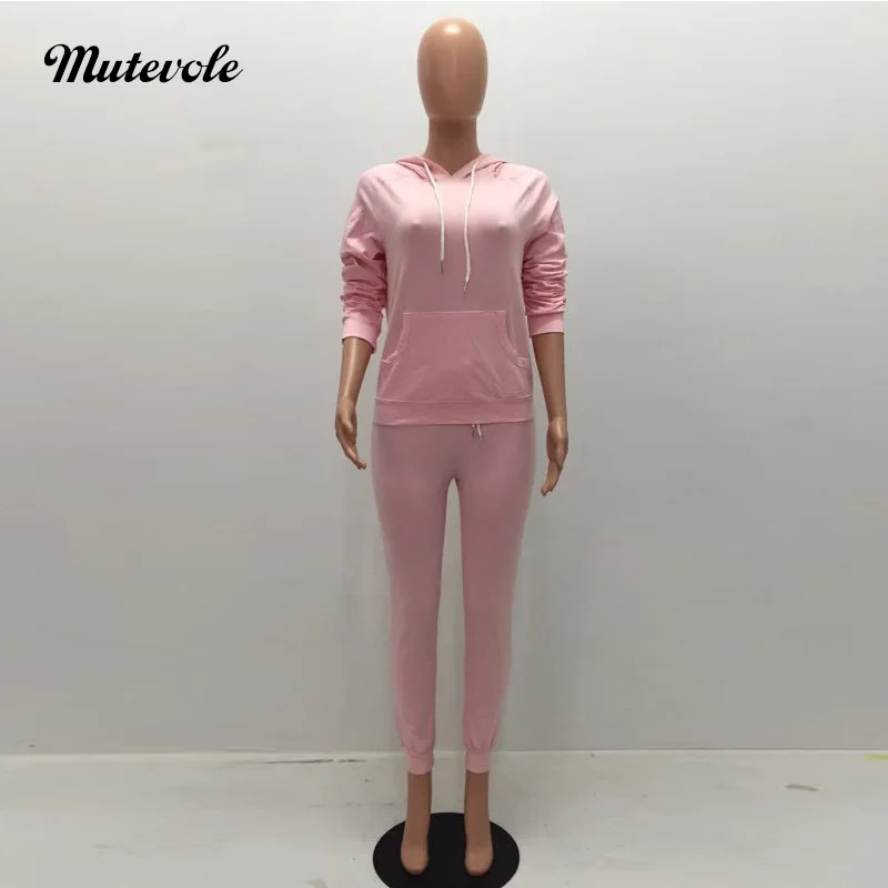 Mutevole Женский Повседневный Спортивный костюм из двух предметов комплект с