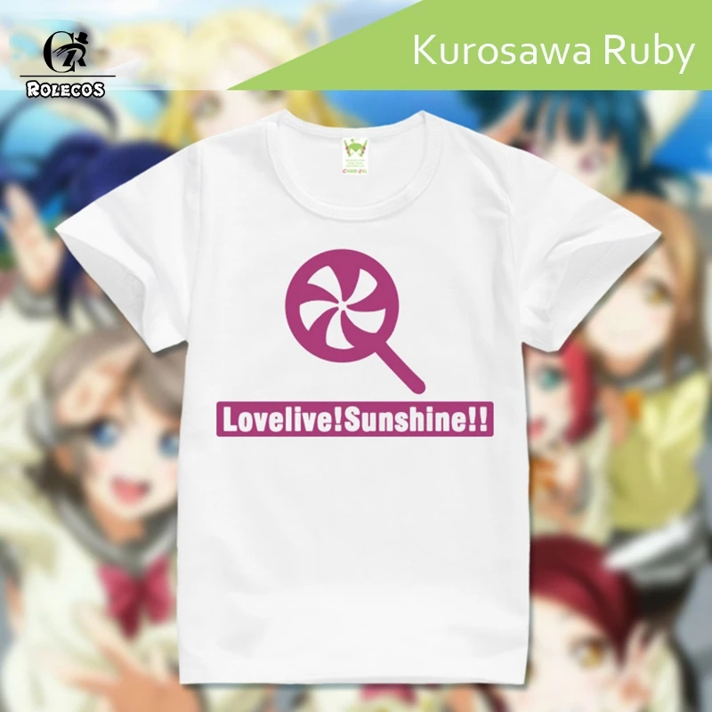 ROLECOS Lovelive костюмы для косплея белая футболка LoveLive! Хлопковая рубашка с