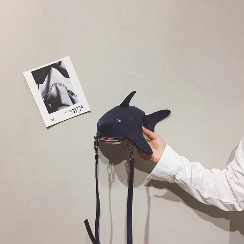 TOYOOSKY Милая забавная Персонализированная кожаная сумка через плечо в форме акулы