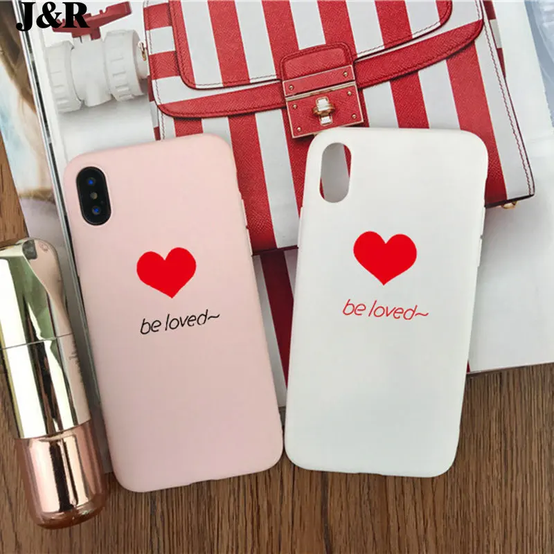 J &amp R милый чехол для телефона s iPhone 6 6s Чехол 7 8 Plus X Be Love Модный мягкий силиконовый