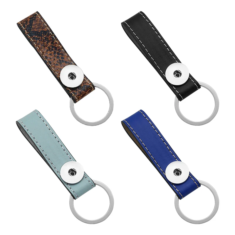 

Hot sale PJ8003 Leather snap Keychains Elegant fit DIY 18mm snap buttons unisex wholesale