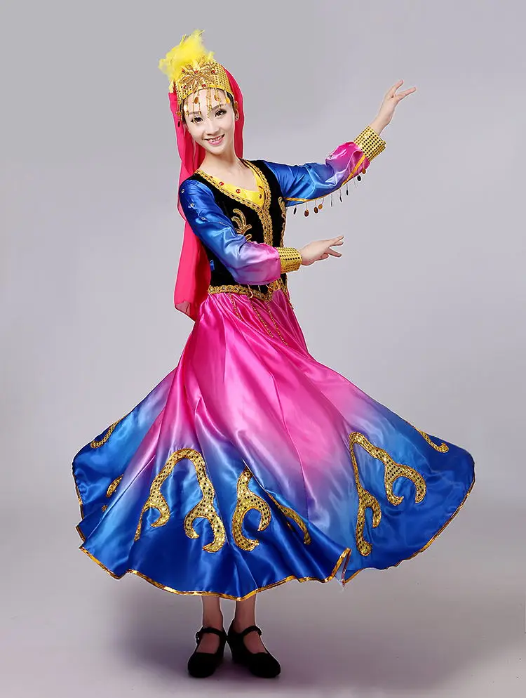 Роскошный xinjiang танцевальный костюм, одежда uygur, женская танцевальная одежда для выступлений, одежда, китайская одежда Minority