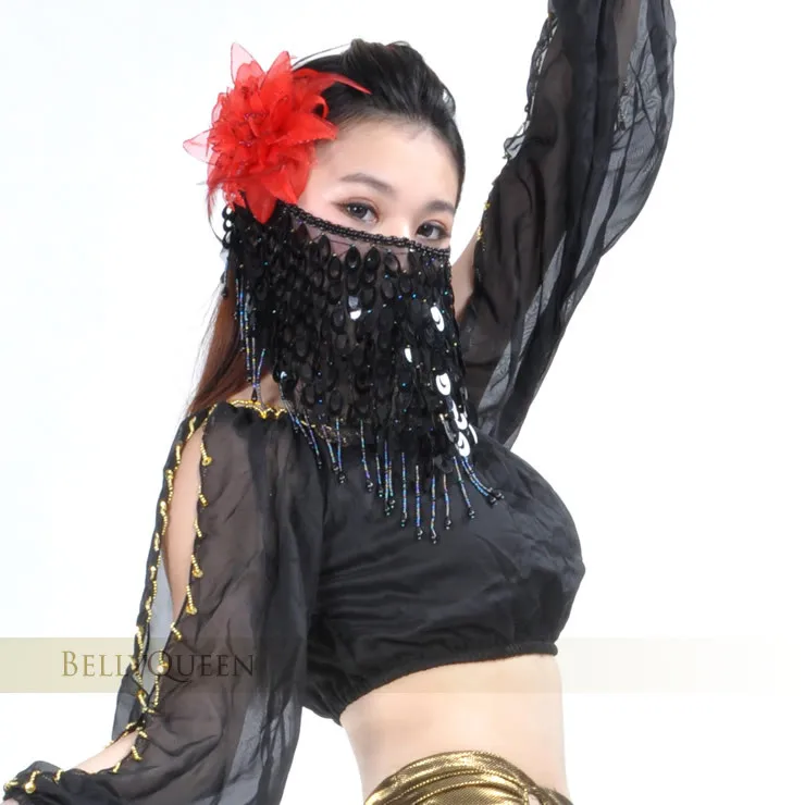 Оптовая Продажа Одежда для танца живота Женская сетка Павлин пайетки вуаль