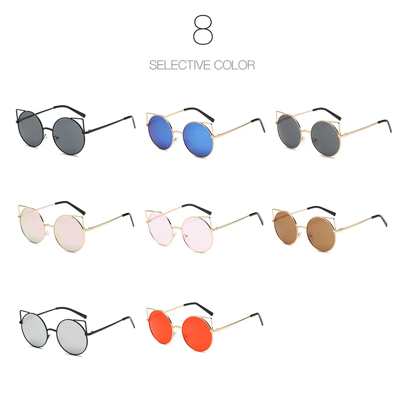 HDCRAFTER кошачий глаз женские солнцезащитные очки круглые для женщин большие модные