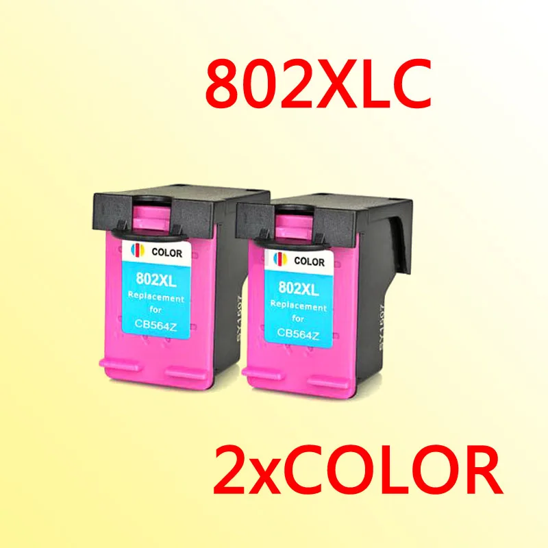 2x для чернильного картриджа hp802 совместимого с принтером 802 1000 1050 2050|ink cartridge|hp