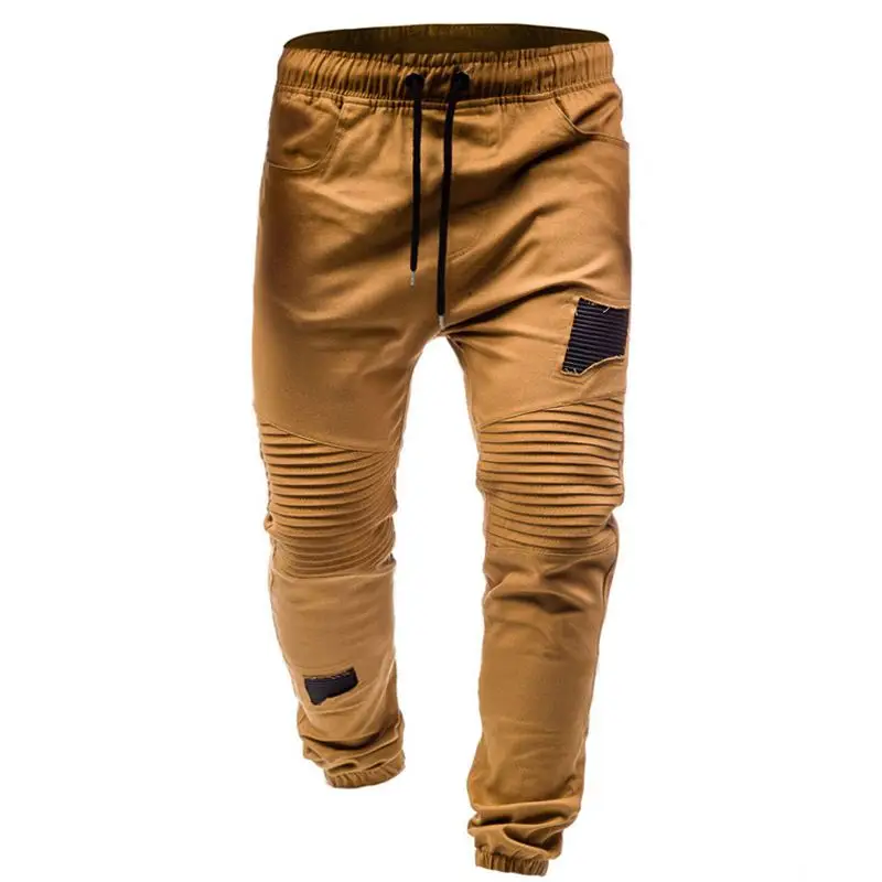 Новинка 2019 плиссированные повседневные штаны с отстрочкой закрытые мужские