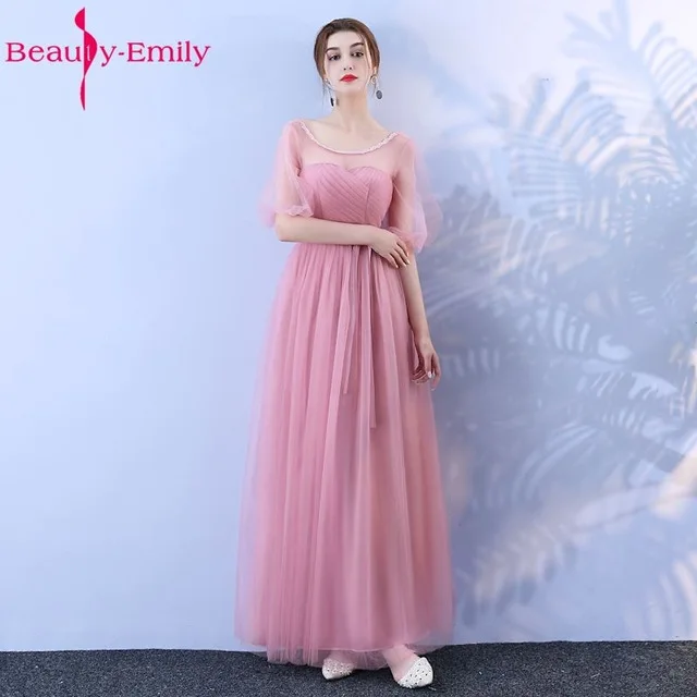 G Beauty Emily, длинные платья подружек невесты,, розовые, трапециевидные, без рукавов, без бретелек, длина до пола, с открытыми плечами, вечерние платья для выпускного вечера - Цвет: G