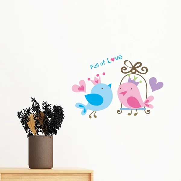 

Illustration Lovely Birds Cage Removable Wall Sticker Art Decals Mural DIY Wallpaper for Room Decal