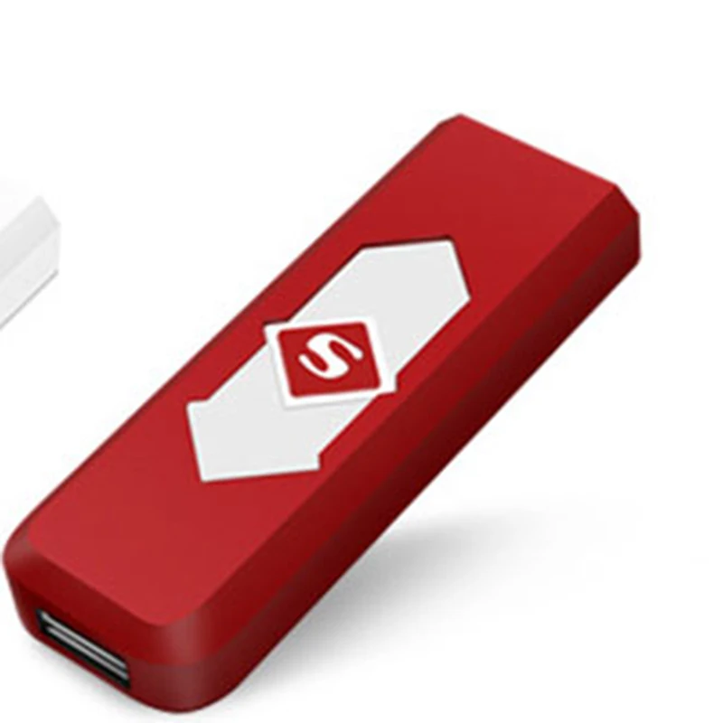 red 1 шт. ветрозащитная красивая подарочная Бездымная беспламенная USB ветрозащитная зарядная Зажигалка электронные зажигалки аксессуары для курения x - Цвет: red